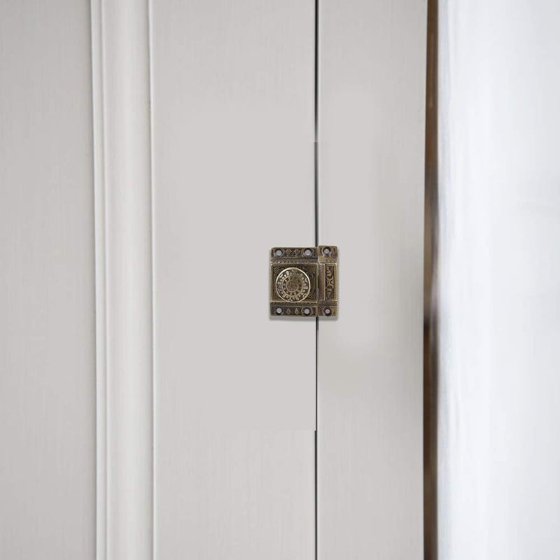 A29 Set of 2 Solid Brass Cabinet Latch Handmade Antique Brass Finish Latch for Cabinet Closet Kitchen Door Sold as Each Windsor Design - Image 5
